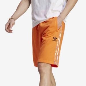 Adidas 3 Stripe Sweat Terry Shorts IL5006 Semi solar Orange Size Medium